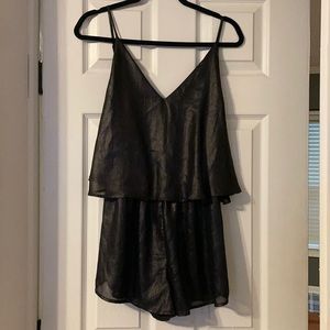 Dainty Hooligan Black Metallic Romper